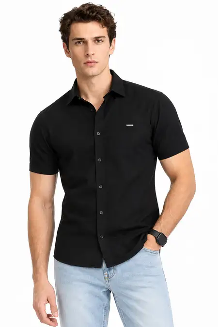 Cotton Blend Self designed Casual Shirt for Men