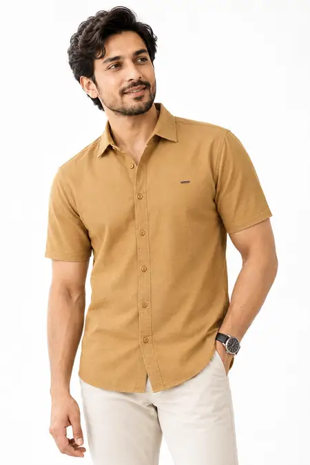 Cotton Blend Self designed Casual Shirt for Men