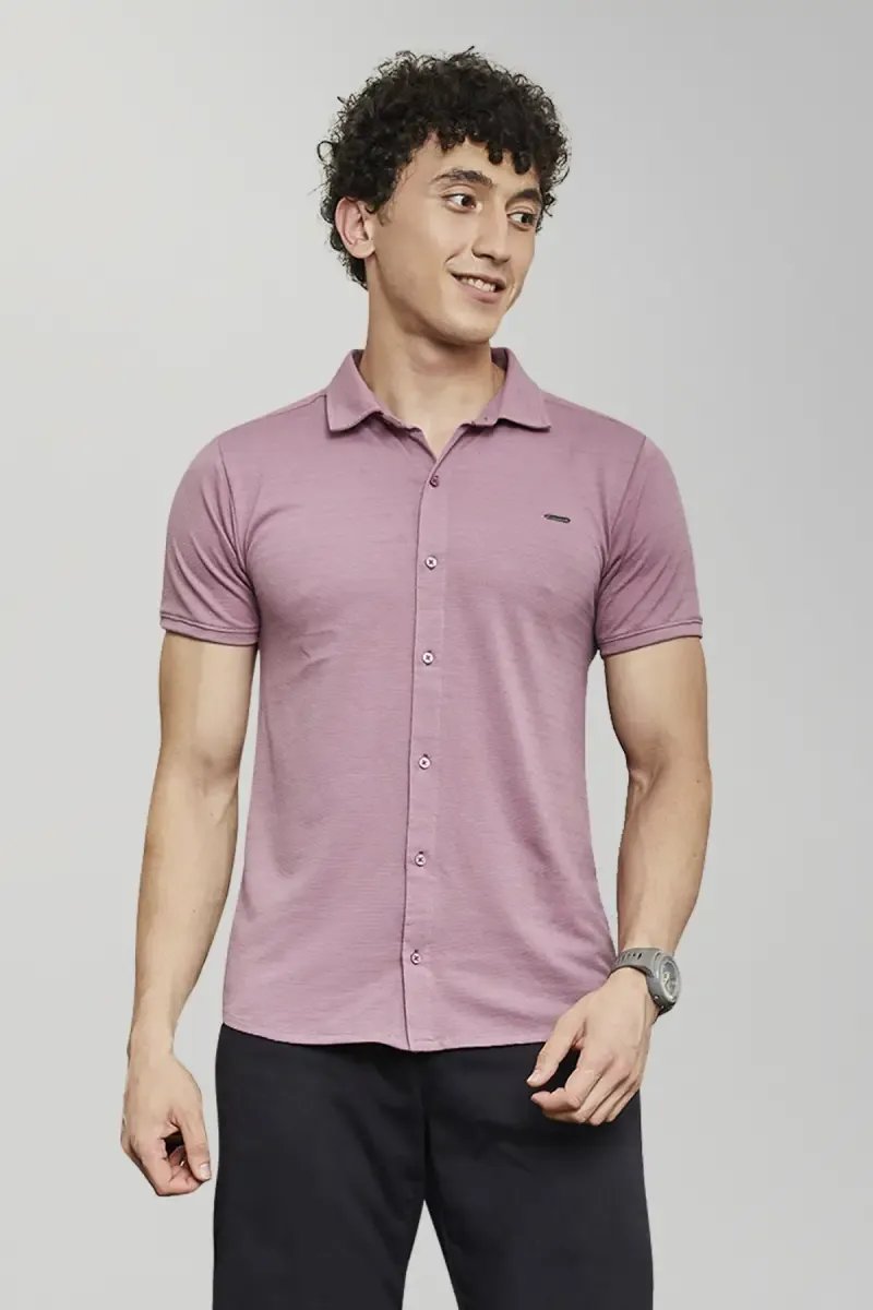 Cotton Blend Self designed Casual Shirt for Men 028405PIN36