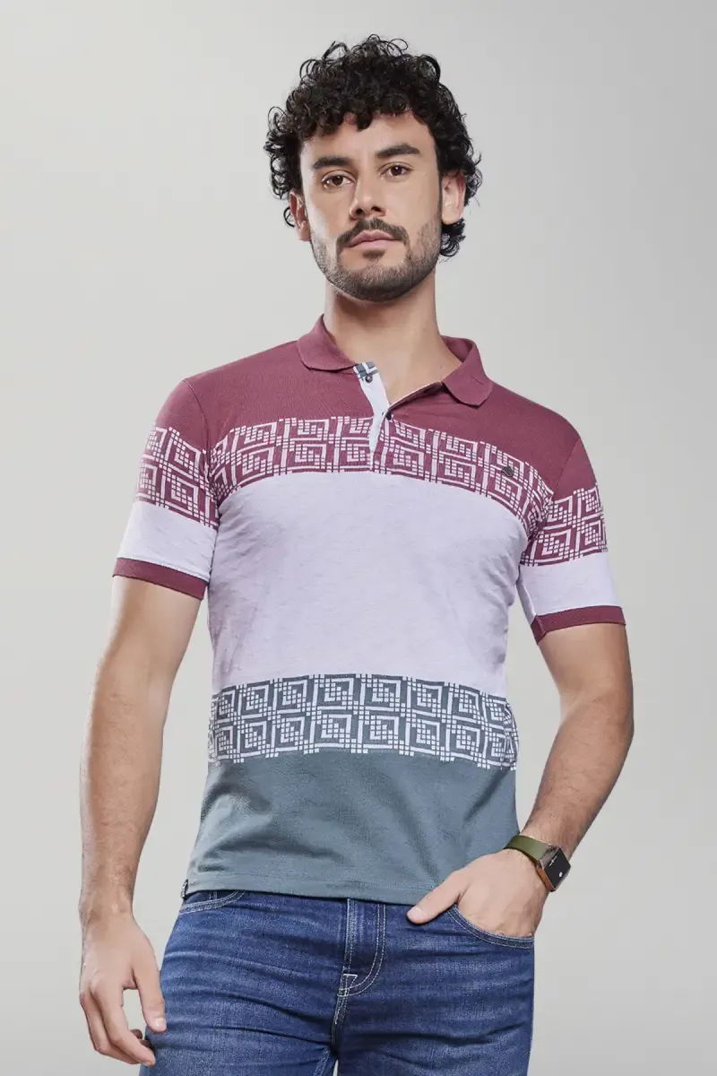 Cotton Blend Color block T-shirt for Men