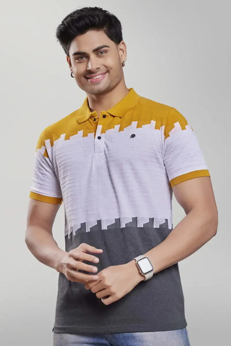 Cotton Blend Polo Neck T-shirt for Men 02841340MUS&GRE