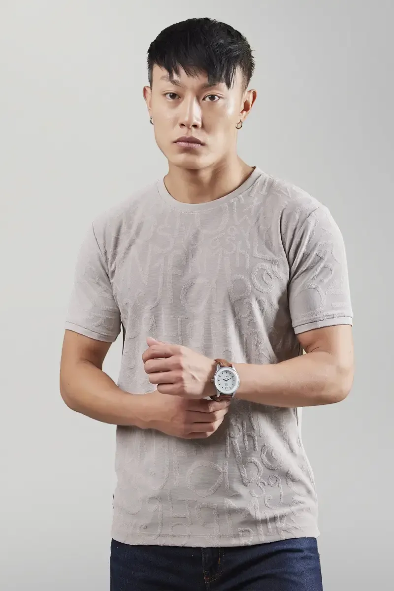 Cotton Blend Round Neck T-shirt for Men