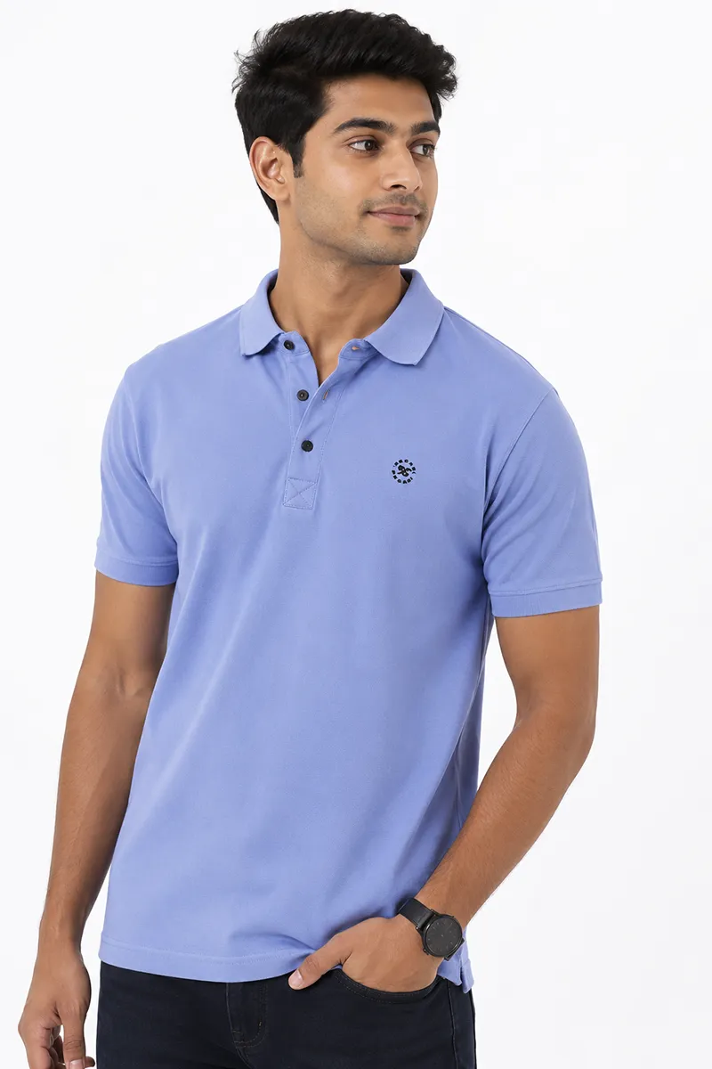 Men's Cotton Blend Polo T-shirt 0284514XLBLU2
