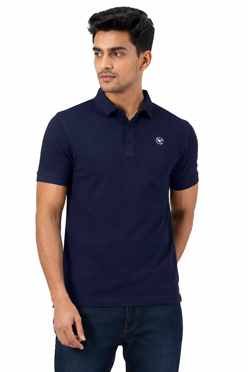 Men's Cotton Blend Polo T-shirt 0284514XLNAVBLU2