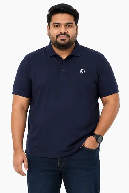 Men's Cotton Blend Polo T-shirt 0284515XLNAVBLU2