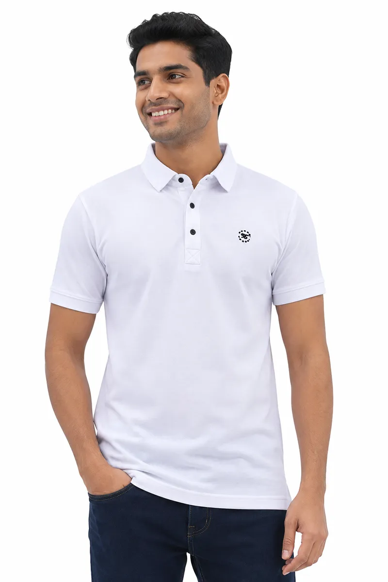 Men's Cotton Blend Polo T-shirt 0284515XLWHI2