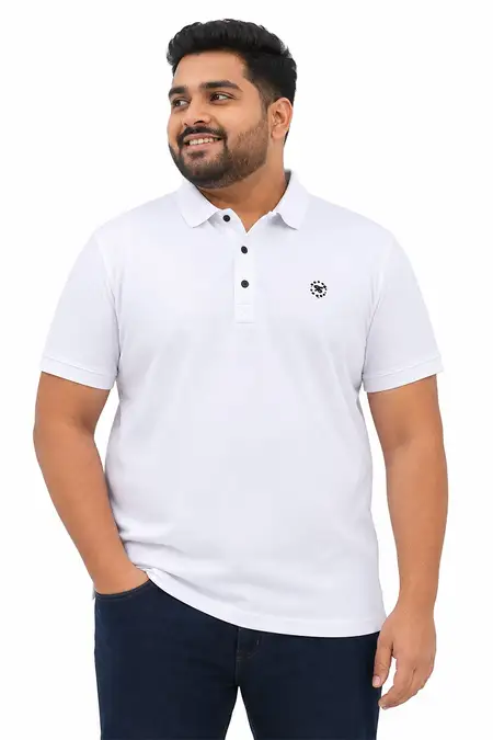 Men's Cotton Blend Polo T-shirt 0284515XLWHI2