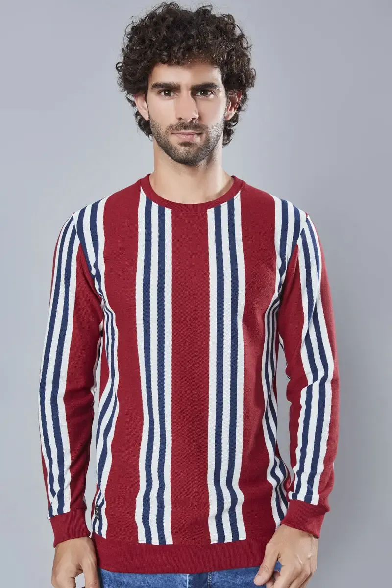Men's Cotton Sweatshirts with Vertical Stripes