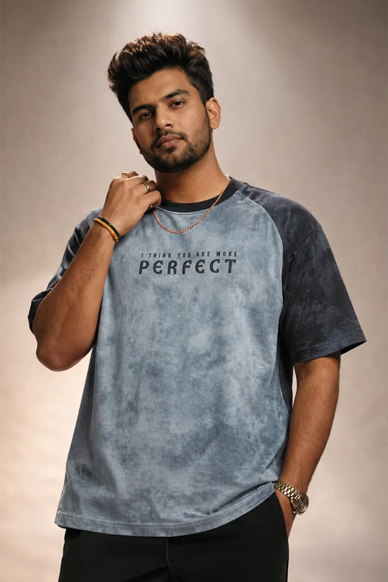 Men's Tie & Dye Oversized T-shirt with Embossed Print