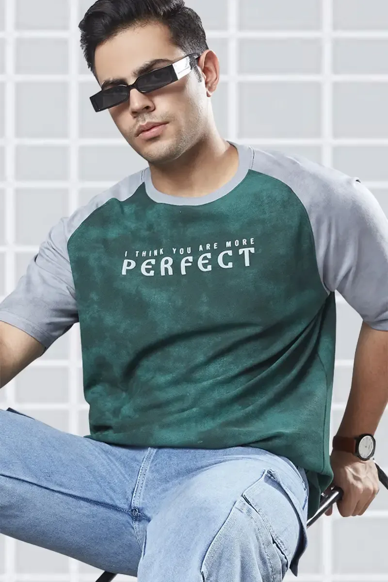 Men's Tie & Dye Oversized T-shirt with Embossed Print