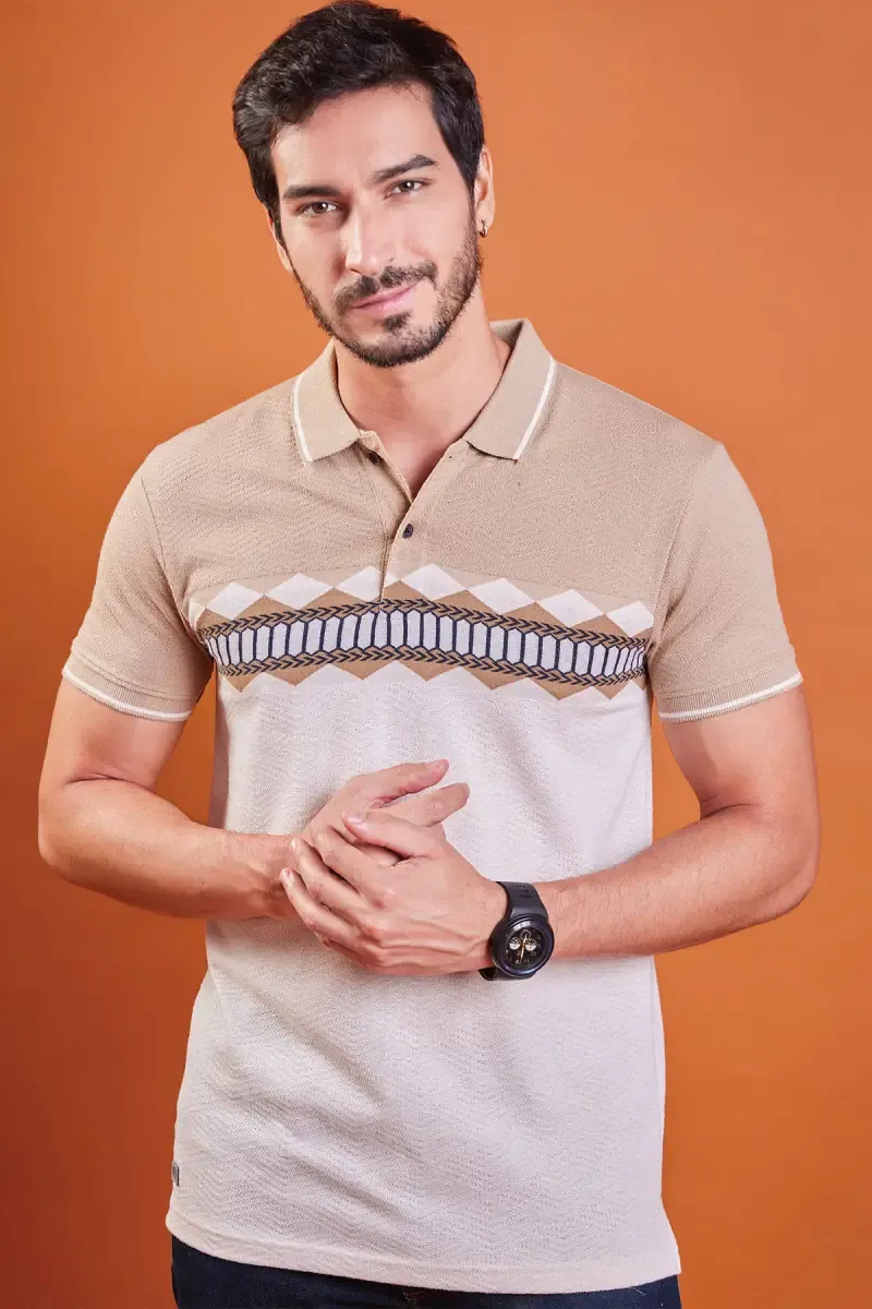 Men's Cotton Printed Polo T-shirt 02847044SAN