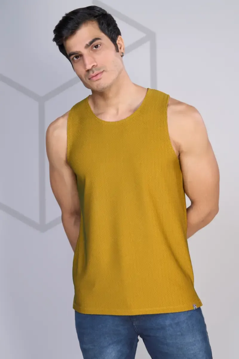 Men's Cotton Solid Regular Fit Tank T-shirt