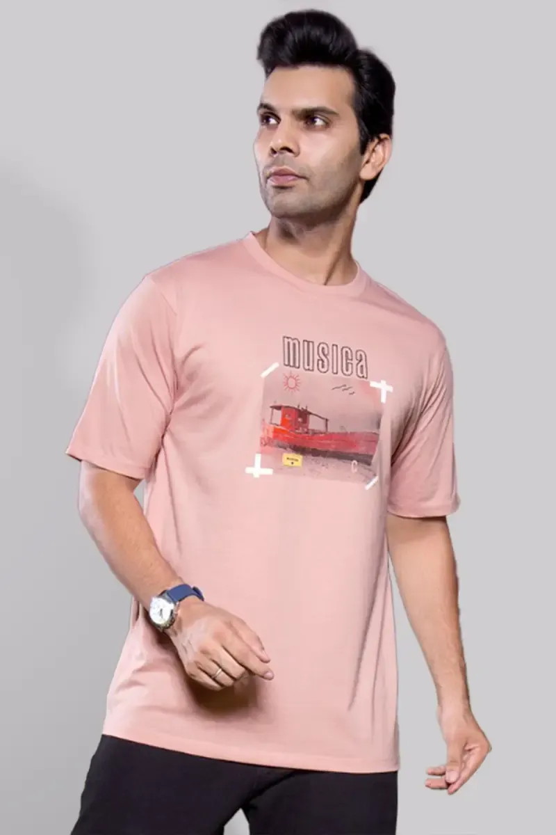 Men's Cotton Printed Half Sleeve T-shirt