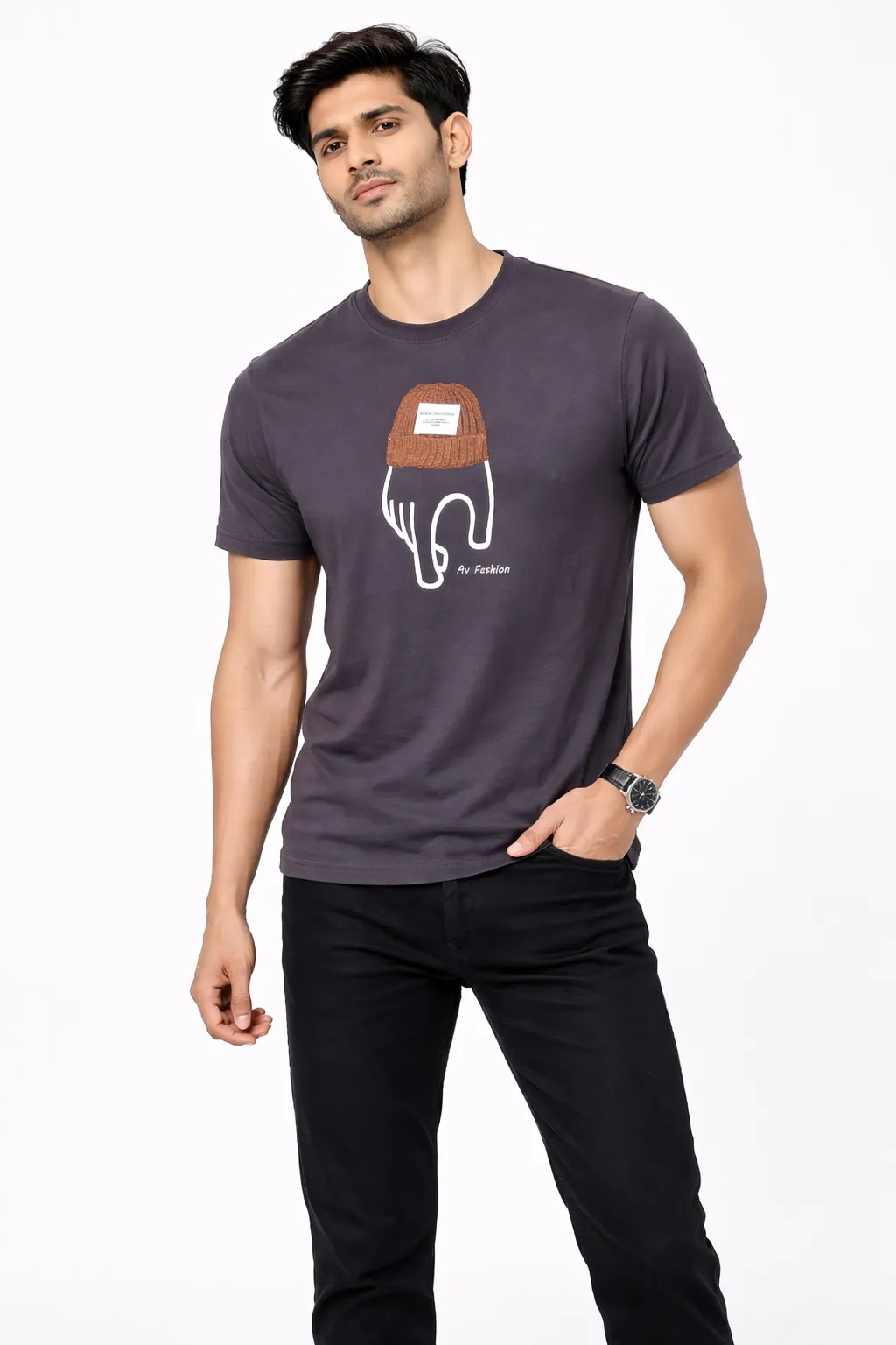 Cotton Printed Regular Fit T-shirt for Men 028607LCHA