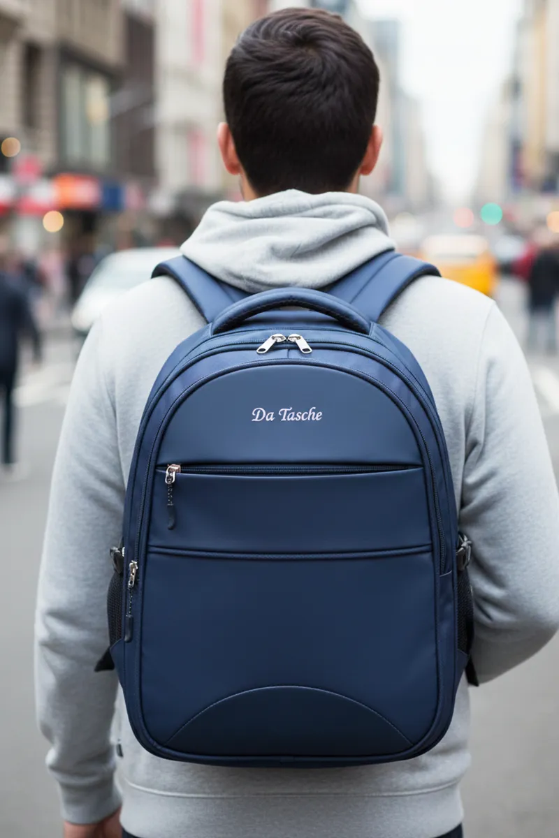Large 35 L Emboss Backpack with Rain Cover 028609BLU2