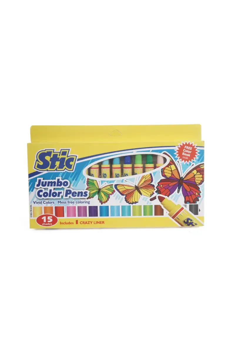 Stic Jumbo Color Pens 15 Shades (Multicolor) - Pack of 15 028682MUL15SHA