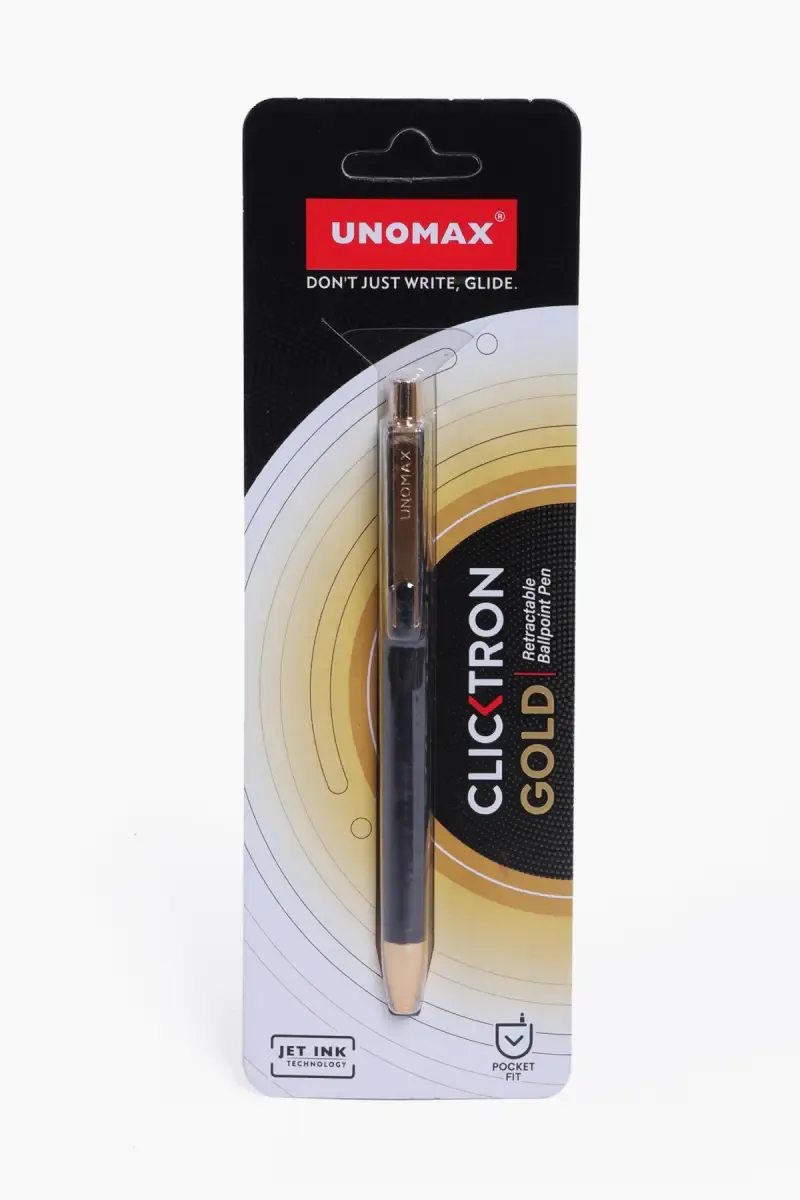 Unomax Clicktron Gold Ball Point Pen – Pack of 1