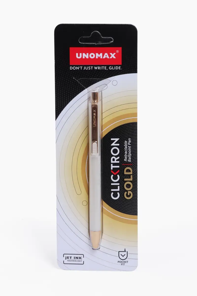 Unomax Clicktron Gold Ball Point Pen – Pack of 1