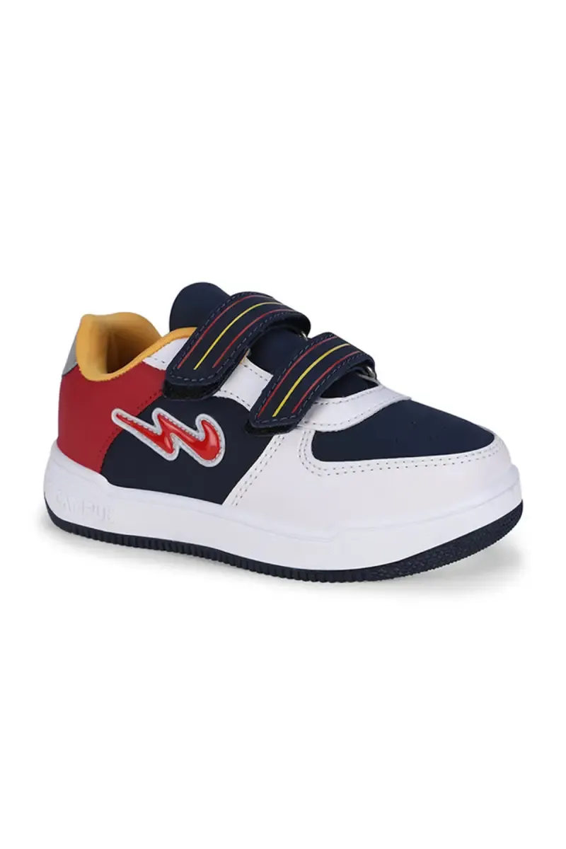 Colourblocked Velcro Sneakers for Kids 0287023WHI&NAVBLU