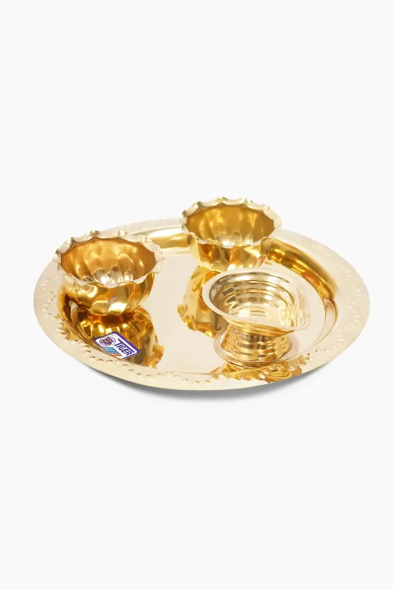 Brass Aarti Plate - 18cm