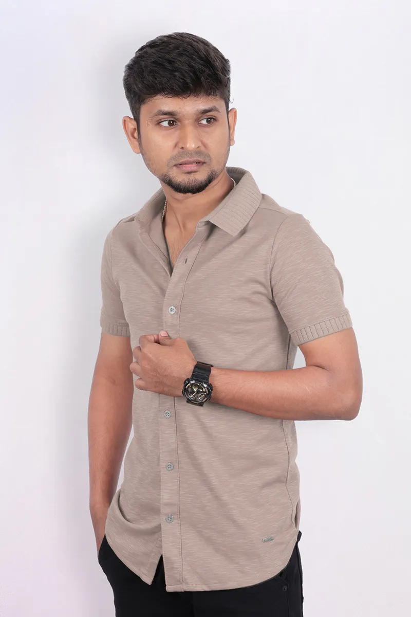 Men's Self Designed Half Sleeve Casual Shirt 028923CRE44