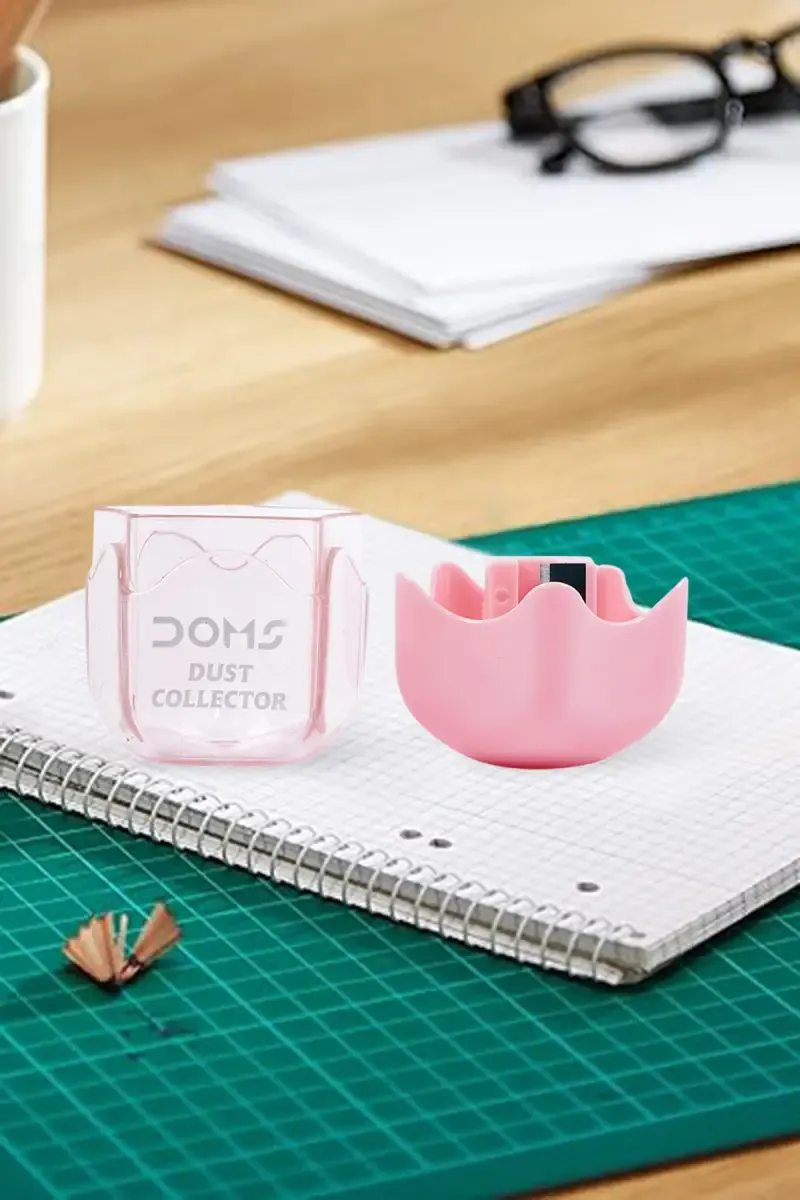 Doms Dust Collector Pencil Sharpener (Pink) - Pack of 1