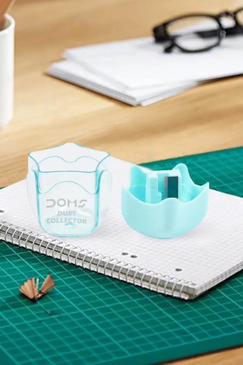 Doms Dust Collector Pencil Sharpener (Sky Blue) - Pack of 1