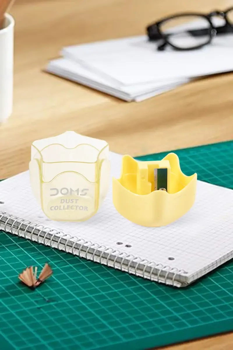 Doms Dust Collector Pencil Sharpener (Yellow) - Pack of 1