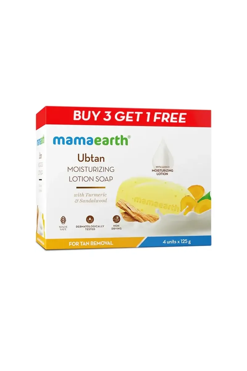 Mamaearth Ubtan Moisturizing Lotion Soap (Buy 3 Get 1)- 125g X 4