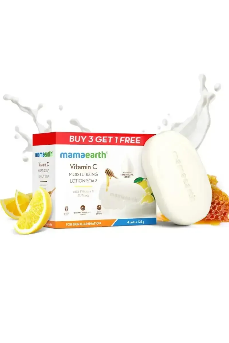 Mamaearth Vitamin C Moisturizing Lotion Soap (Buy 3 Get 1)- 125g X 4