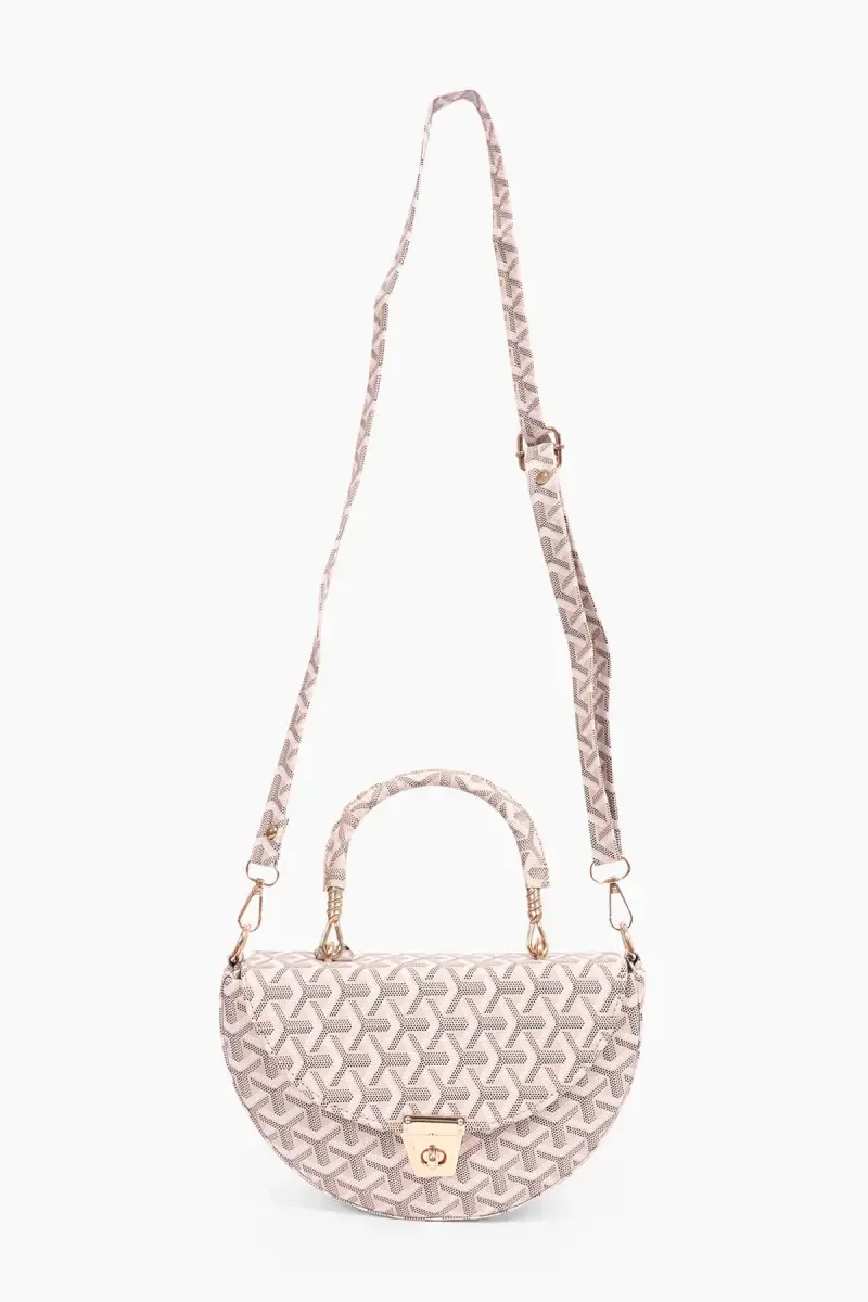 Premium Geometric Half-Moon Sling Bag for Women 028980BEI