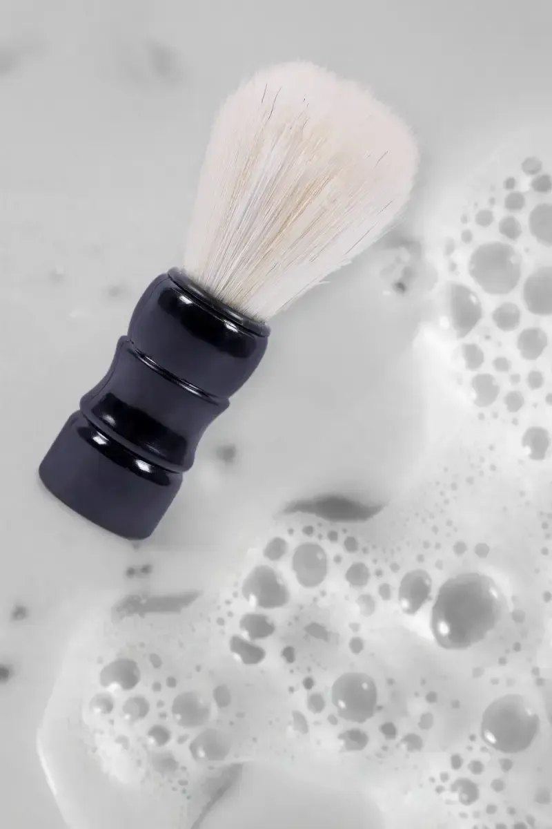 Synthetic Nylon Beard Shaving Brush for Boys and Men (Black) 