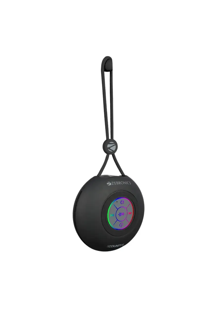 Zebronics County 6 3W Wireless Bluetooth Speaker with 12 Hrs Playtime, TWS Function, Multicolor LED Lights (Black)