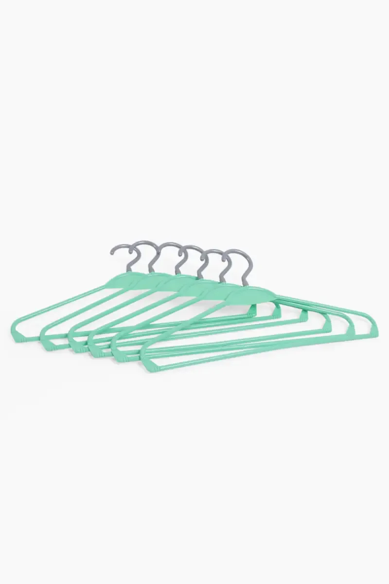 Plastic Cloth Hanger Set - 6 Pcs