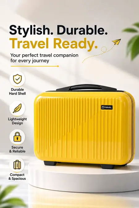 Premium Striped Hard Shell Travel Makeup Vanity Case