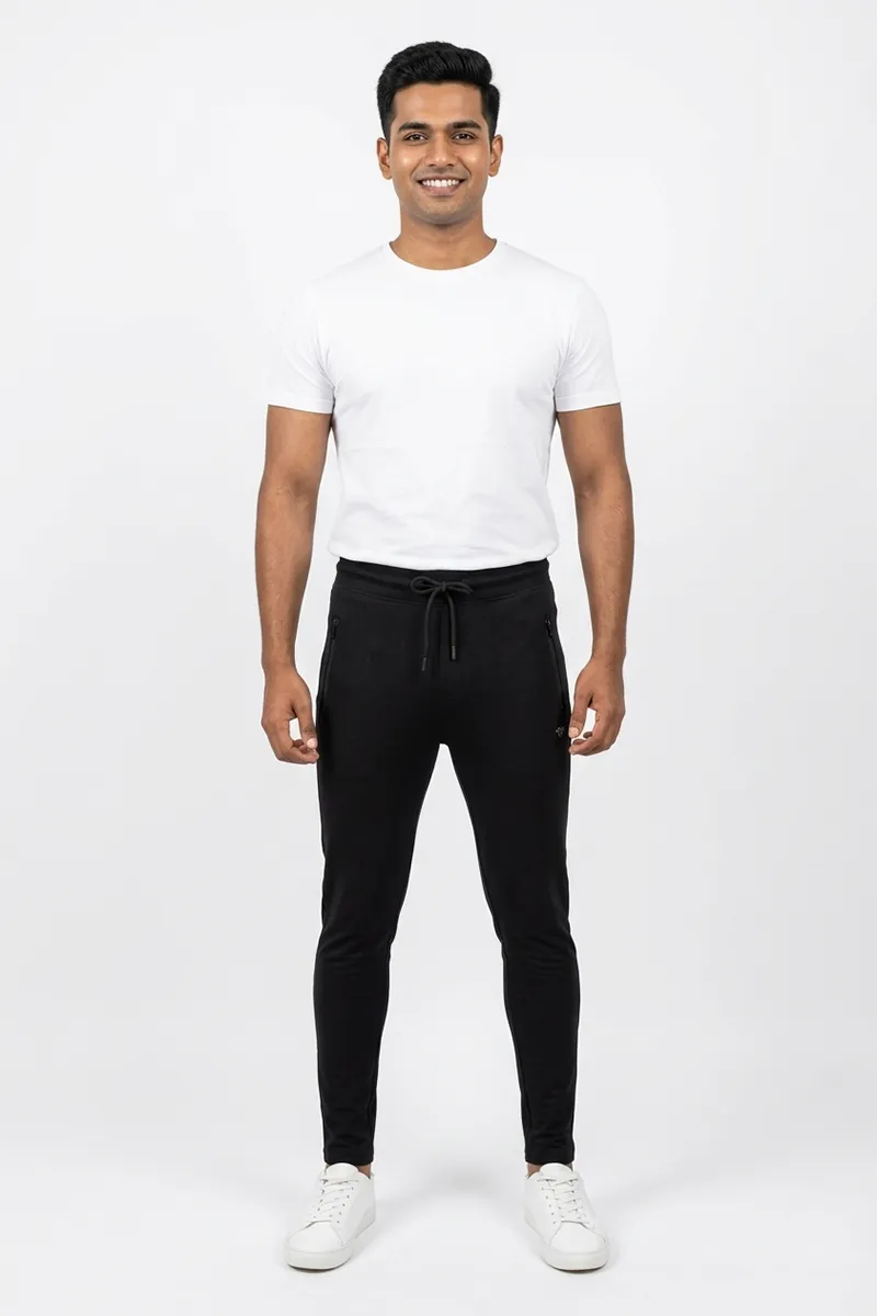 Men's Cotton Solid Mid Rise Track Pants