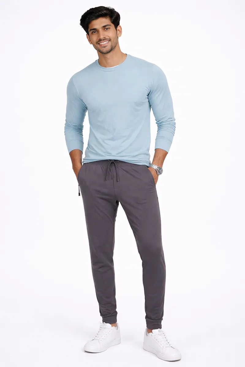 Men's Cotton Solid Mid Rise Track Pants