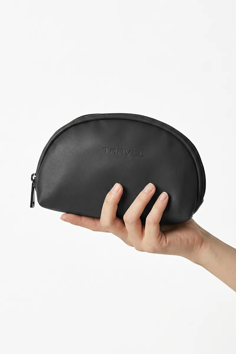 Women's Semicircle Makeup Pouch & Wallet Purse 029335BLA