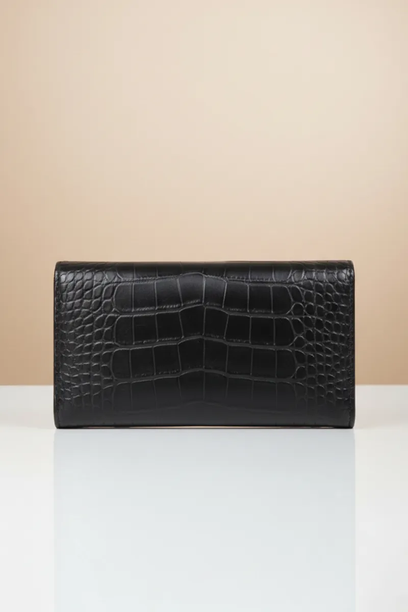 Compact Solid Hand Purse for Women 029343BLA