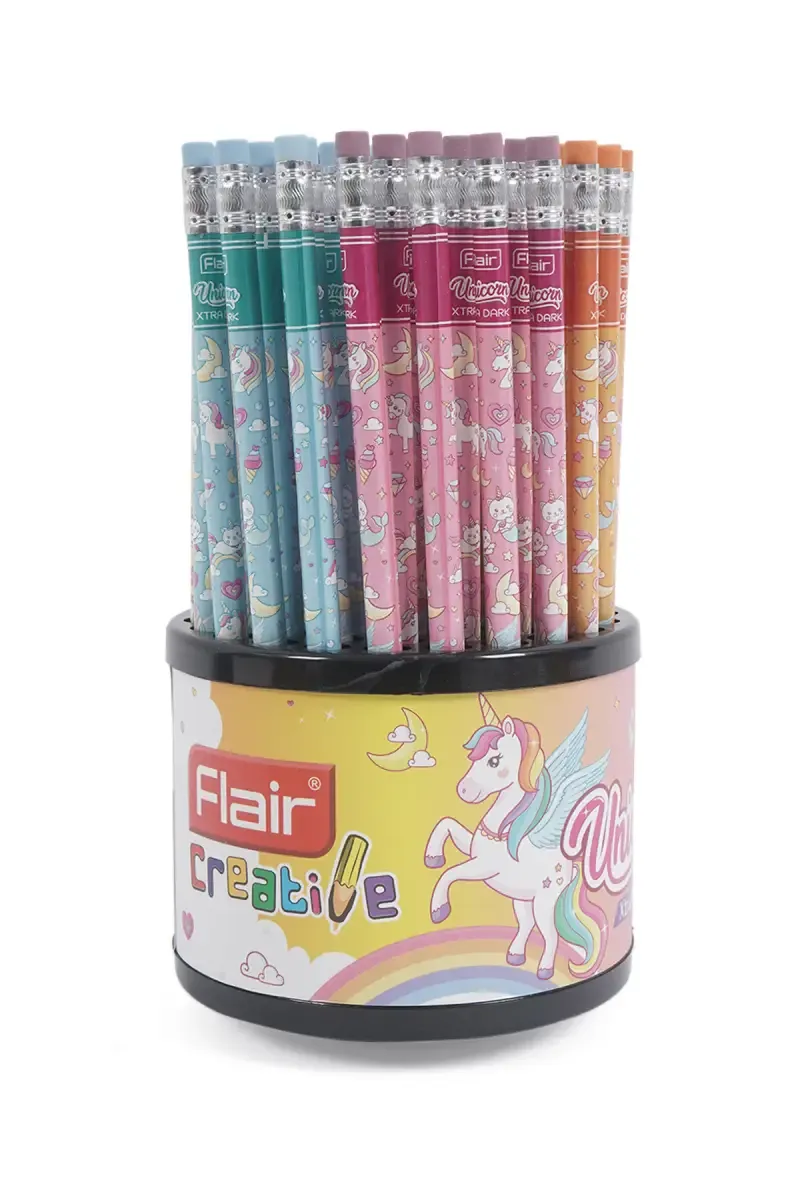 Flair Creative Unicorn Extra Dark Pencil (Multicolor) - Pack of 50