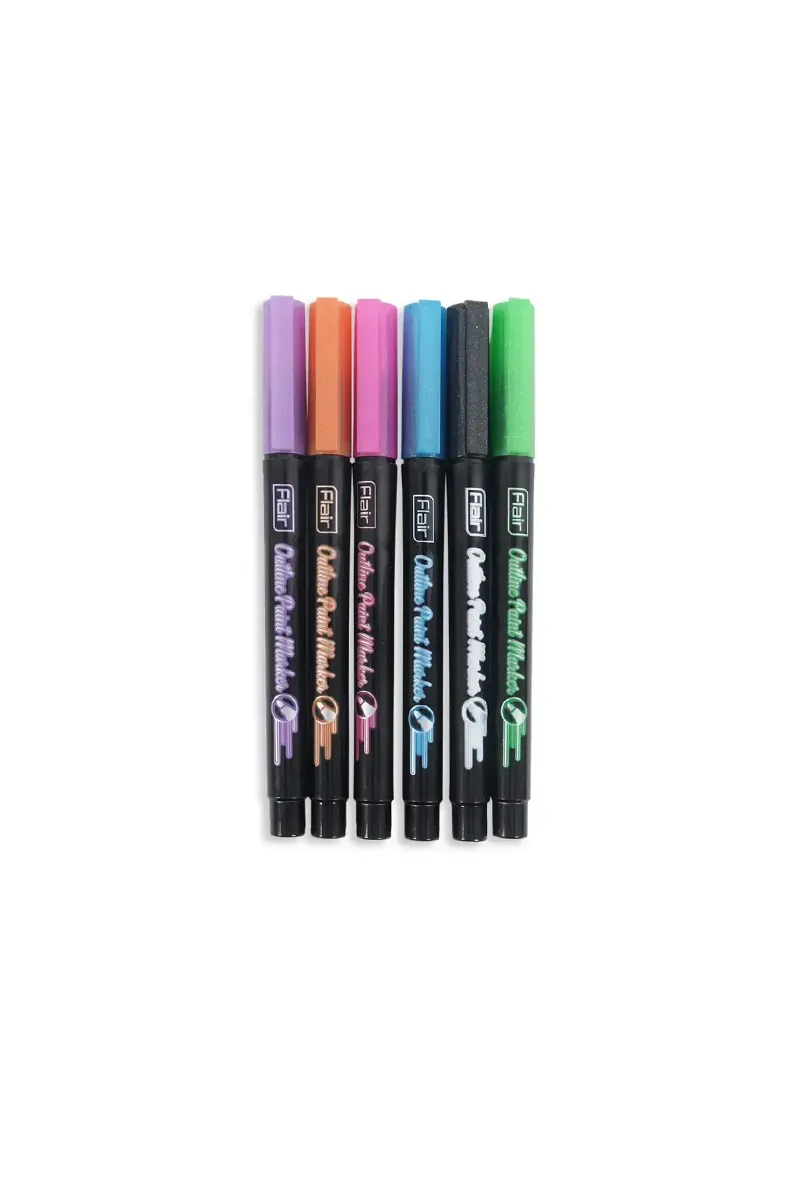 Flair Creative Outline Paint Marker (Multicolor) - Pack of 6 029369MUL2