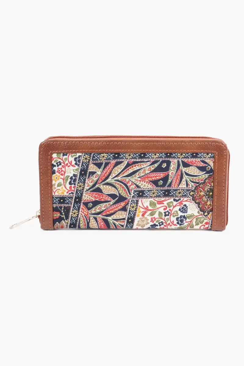 Women's Paisley Print Wallet with Embroidered Detailing 029400MUL