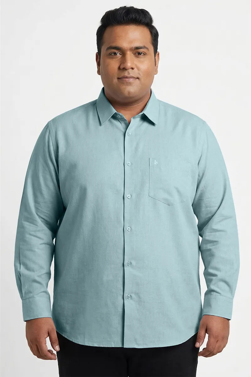 Linen Solid Plus Size Casual Shirt for Men