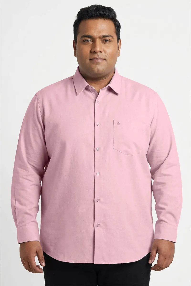Linen Solid Plus Size Casual Shirt for Men