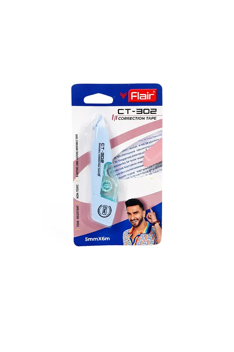Flair CT 302 Correction Tape (Blue) - Pack of 1