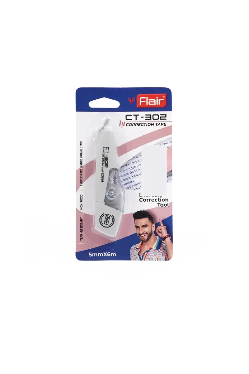 Flair CT 302 Correction Tape (Grey) - Pack of 1
