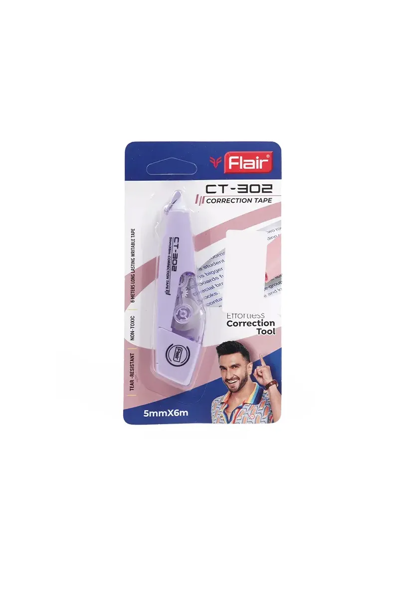 Flair CT 302 Correction Tape (Lavender) - Pack of 1 
