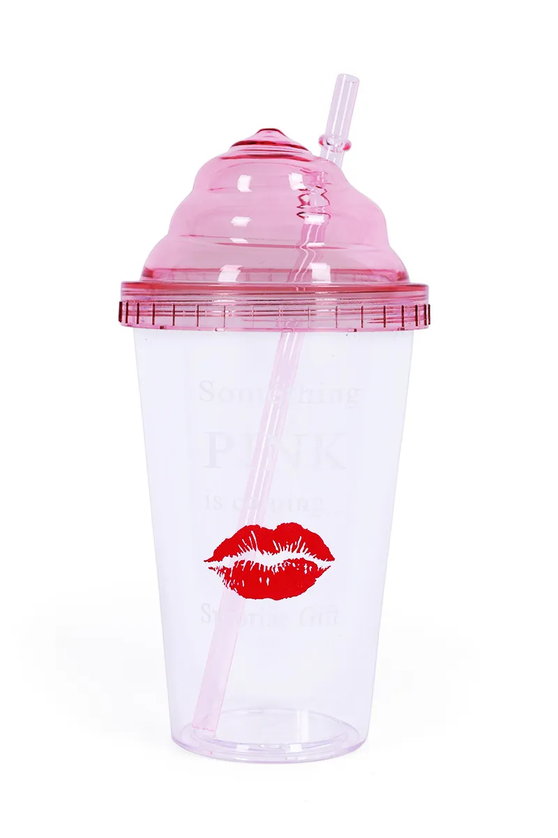 Plastic Tumbler with Lid & Straw - 480ml 029485PIN1