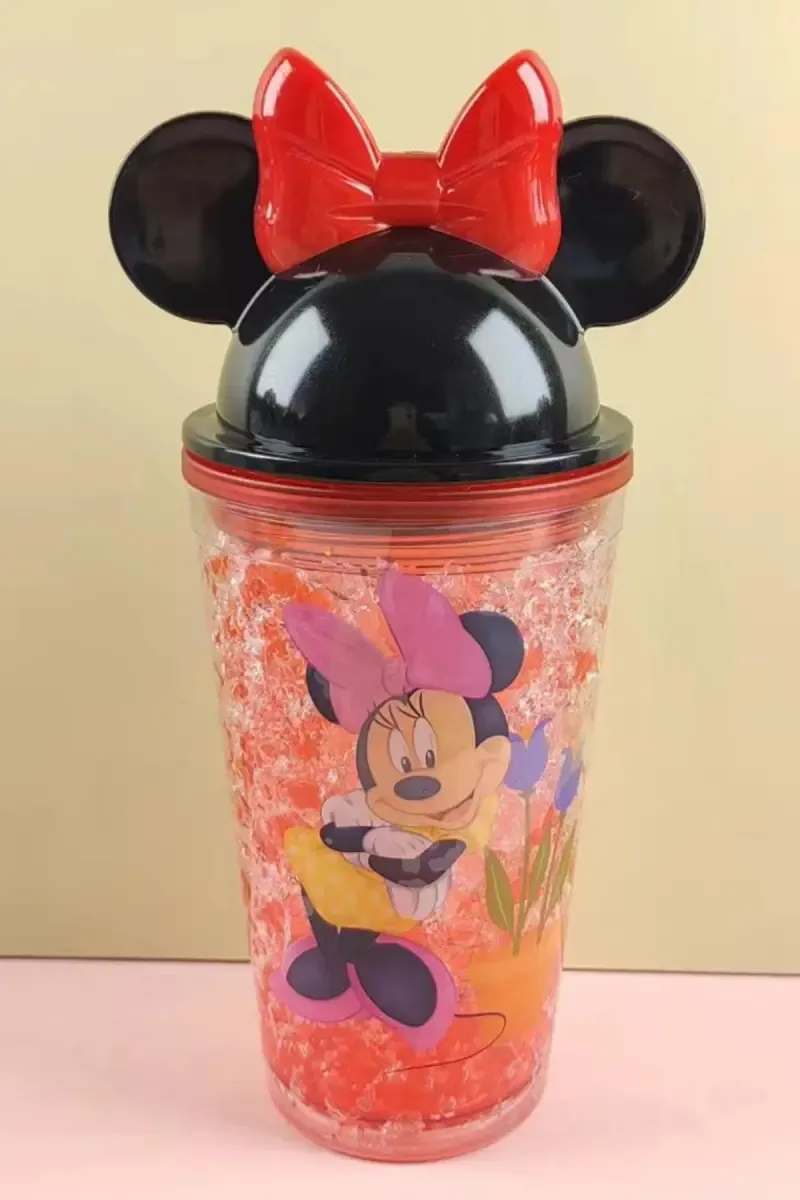 Plastic Tumbler with Lid & Straw - 450ml	 029487RED1