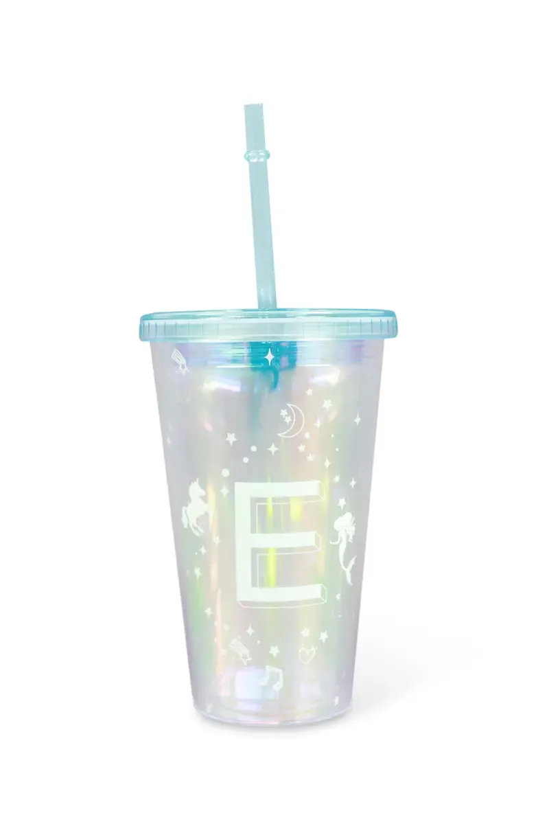 Plastic Tumbler with Lid & Straw - 450ml